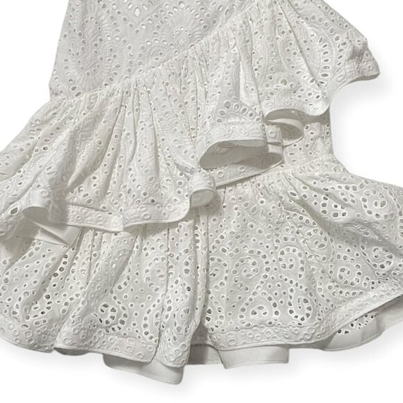 Johanna Ortiz Maui ruffle eyelet cotton skirt, White, Size 4, New with tag - Picture 9 of 16
